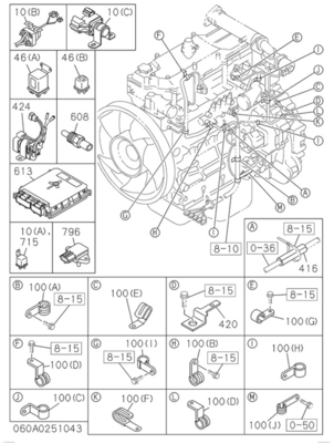 Excavator Engine Starter 8980703211 8-98070-321-1 8980540630 For ZX170W-3